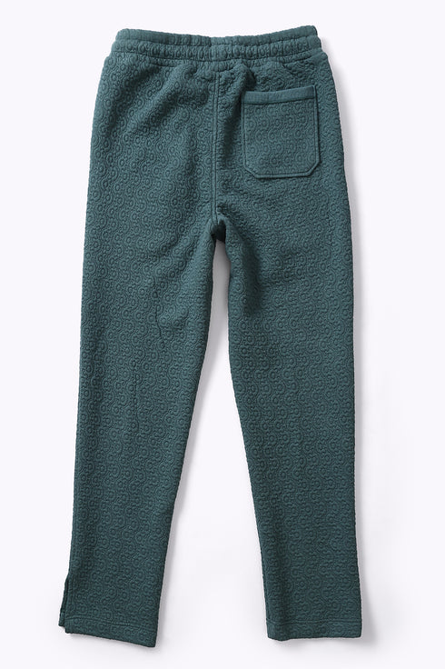 Sweatpants in quilted cotton blend with elastic waist